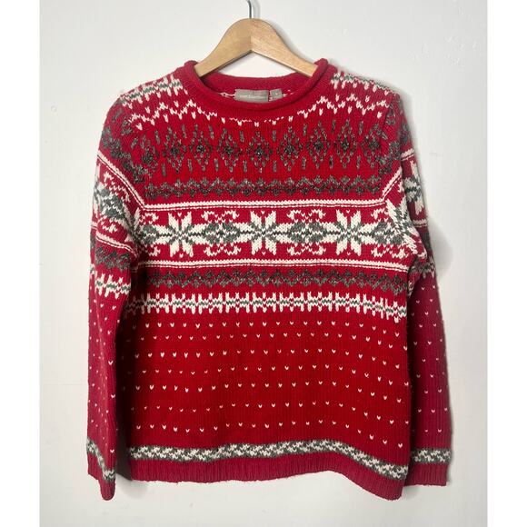 Croft and Barrow Fair Isle Winter Christmas Sweater - Picture 1 of 6
